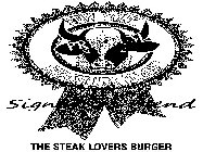 NEW YORK PREMIUM STEAKHOUSE BURGER SIGNATURE BLEND THE STEAK LOVERS BURGER