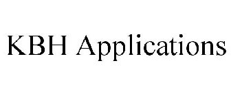 KBH APPLICATIONS