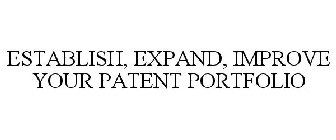 ESTABLISH, EXPAND, IMPROVE YOUR PATENT PORTFOLIO