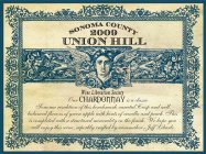 SONOMA COUNTY 2009 UNION HILL WINE LIBERATION SOCIETY OUR CHARDONNAY IS A CLASSIC SONOMA RENDITION OF THIS BENCHMARK VARIETED. CRISP AND WELL BALANCED FLAVORS OF GREN APPLE WITH HINTS OF VANILLA AND P