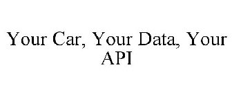 YOUR CAR, YOUR DATA, YOUR API