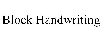 BLOCK HANDWRITING