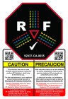 RF, CAUTION, PRECAUCION