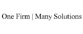 ONE FIRM | MANY SOLUTIONS