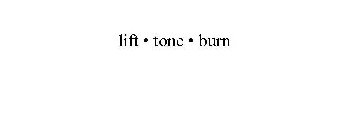 LIFT · TONE · BURN