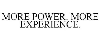 MORE POWER. MORE EXPERIENCE.