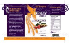 EMPRESS' SECRET, ANCIENT AGE-RENEWAL BLEND, RADIANT HEALTH, ALL NATURAL TREASURE, 5000 YEARS OF HERBAL WISDOM, UNLOCK HEALTH VITALITY LONGEVITY SECRET