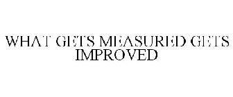 WHAT GETS MEASURED GETS IMPROVED