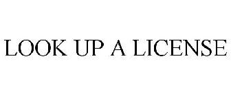 LOOK UP A LICENSE