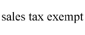 SALES TAX EXEMPT