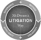 MCDERMOTT WAY LITIGATION EXPERIENCE + METHOD EFFICIENCY + CREATIVITY