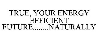 TRUE, YOUR ENERGY EFFICIENT FUTURE........NATURALLY