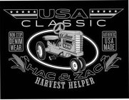 USA CLASSIC NON-STOP DENIM WEAR OL' BESSY AUTHENTIC USA MADE HAC & ZAC HARVEST HELPER