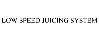 LOW SPEED JUICING SYSTEM