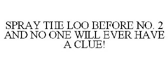 SPRAY THE LOO BEFORE NO. 2 AND NO ONE WILL EVER HAVE A CLUE!