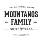 FIVE GENERATIONS STRONG MOUNTANOS FAMILY COFFEE & TEA CO. SAN FRANCISCO, CA EST. 1898 COFFEE & TEA CO. SAN FRANCISCO, CA EST. 1898