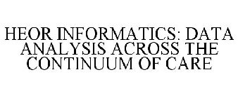 HEOR INFORMATICS: DATA ANALYSIS ACROSS THE CONTINUUM OF CARE