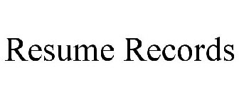 RESUME RECORDS