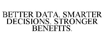 BETTER DATA. SMARTER DECISIONS. STRONGER BENEFITS.