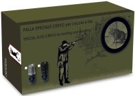 MADE IN ITALY; PALLA SPECIALE CERVO PER CACCIA E TIRO; SPECIAL SLUG CERVO FOR HUNTING AND SHOOTING