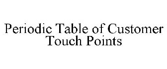 PERIODIC TABLE OF CUSTOMER TOUCH POINTS