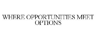 WHERE OPPORTUNITIES MEET OPTIONS