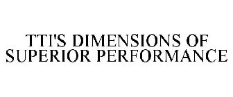 TTI'S DIMENSIONS OF SUPERIOR PERFORMANCE