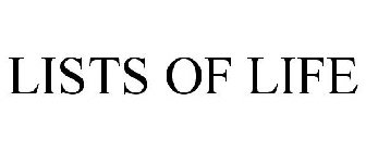 LISTS OF LIFE