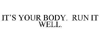 IT'S YOUR BODY. RUN IT WELL.