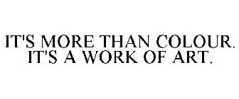 IT'S MORE THAN COLOUR. IT'S A WORK OF ART.