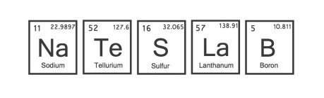 NATESLAB - SODIUM TELLURIUM SULFUR LANTHANUM BORON 11 22.9897 52 127.6 16 32.065 57 138.91 5 10.811