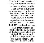 THE EARTH U MARK CONSIST OF A LARGE OR CAPITAL U WHICH IS OUTLINED BY A LARGER CAPITAL U AND MAY BE IN DIFFERENT COLORS OR STITCHED TO TAKE ON THE COLOR OF THE FABRIC ONTO WHICH IT IS STITCHED. THE WO