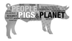 PEOPLE, PIGS & PLANET CARE PARTNER COLLABORATE RESEARCH COMMITMENT OUTREACH QUALITY PROMOTION CONTINUOUS IMPROVEMENT TRUST TRAINING NUTRITION SOCIAL RESPONSIBILITY PRODUCTIVITY PROTEIN ETHICS EDUCATE 