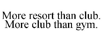 MORE RESORT THAN CLUB. MORE CLUB THAN GYM.