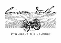 CAISSON VODKA EST. 2015 IT'S ABOUT THE JOURNEY
