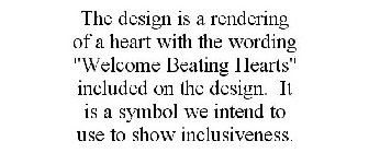 THE DESIGN IS A RENDERING OF A HEART WITH THE WORDING 