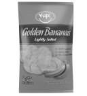 YUPI GOLDEN BANANAS LIGHTLY SALTED 100% NATURAL GLUTEN FREE 0% GRASAS TRANS PESO NETO 75G. NET WT 2.65OZ PLATANOS VERDES FRITOS NATURALES NATURAL GREEN PLANTAIN CHIPS