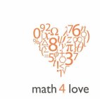 MATH 4 LOVE 0 92 76 8 5 3 1