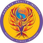 PHOENIX · HEALTH · INSTITUTE MASSAGE · FITNESS · WELLNESS PHI ESTAB. 2014