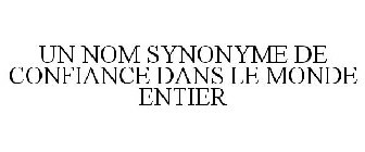 UN NOM SYNONYME DE CONFIANCE DANS LE MONDE ENTIER