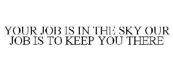 YOUR JOB IS IN THE SKY OUR JOB IS TO KEEP YOU THERE