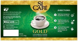 SI CAFE GOLD COLOMBIAN COFFEE DECAF FREEZE DRIED