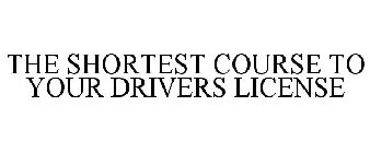 THE SHORTEST COURSE TO YOUR DRIVERS LICENSE