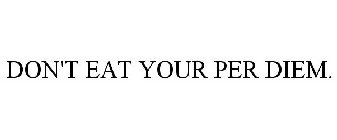 DON'T EAT YOUR PER DIEM.
