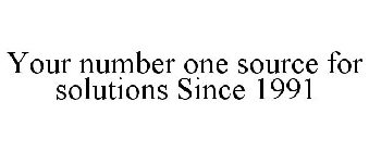 YOUR NUMBER ONE SOURCE FOR SOLUTIONS SINCE 1991