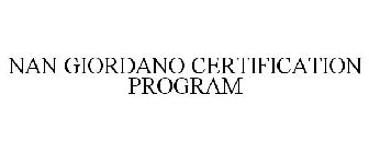 NAN GIORDANO CERTIFICATION PROGRAM