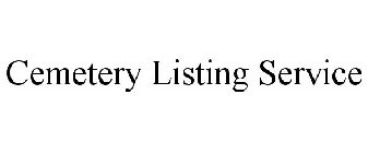 CEMETERY LISTING SERVICE