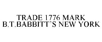 TRADE 1776 MARK B.T.BABBITT'S NEW YORK