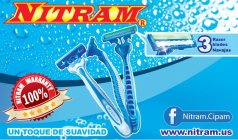 NITRAM 3 RAZOR BLADES NAVAJAS NITRAM WARRANTY 100% WWW.NITRAM.US