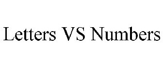 LETTERS VS NUMBERS